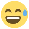 Emoji Mosolygó arc nyitott szájjal és hideg verejték 😅 image - EmojiTwo style
