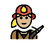 Woman Firefighter: Medium-Light Skin Tone Emoji 👩🏼‍🚒 image - OpenMoji style