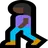 Woman Walking: Dark Skin Tone