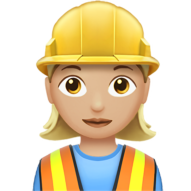 Woman Construction Worker: Medium-Light Skin Tone