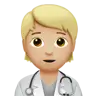 Health Worker: Medium-Light Skin Tone Emoji 🧑🏼‍⚕️ image - Apple style