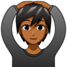 Person Gesturing Ok: Medium-Dark Skin Tone Emoji 🙆🏾 image - Emojidex style