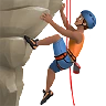 Man Climbing: Medium Skin Tone Emoji 🧗🏽‍♂️ image - Apple style