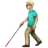 Man With White Cane: Medium-Light Skin Tone