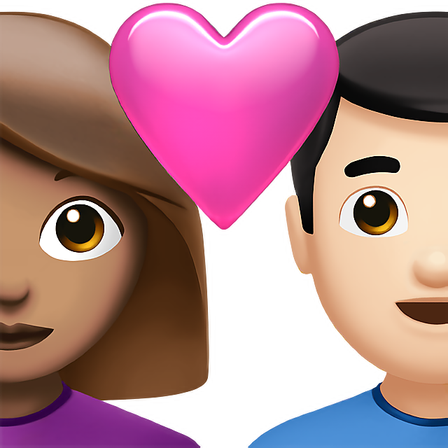 Couple With Heart: Woman, Man, Medium Skin Tone, Light Skin Tone