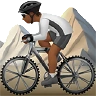 Person Mountain Biking: Medium-Dark Skin Tone Emoji 🚵🏾 image - Apple style