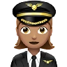 Woman Pilot: Medium Skin Tone Emoji 👩🏽‍✈️ image - Apple style