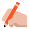 Writing Hand: Medium-Light Skin Tone Emoji ✍🏼 image - Microsoft Classic 2D style
