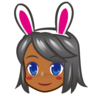People With Bunny Ears: Medium-Dark Skin Tone Emoji 👯🏾 image - Emojidex style