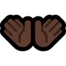 Open Hands: Dark Skin Tone Emoji 👐🏿 image - Microsoft Windows 10 Segoe UI Emoji style