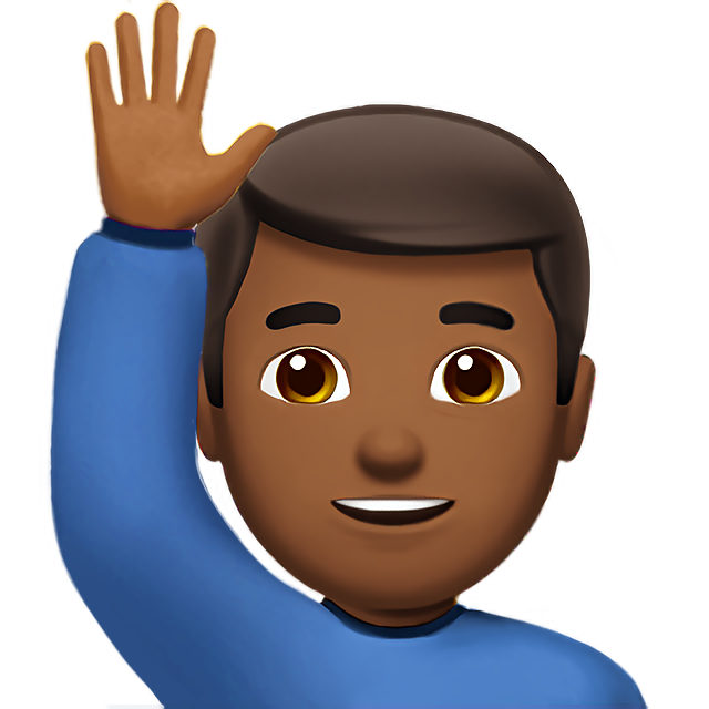 Man Raising Hand: Medium-Dark Skin Tone
