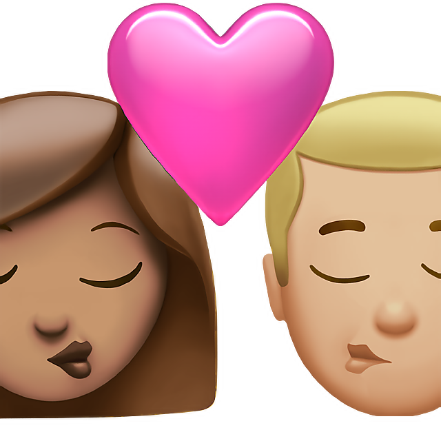 Kiss: Woman, Man, Medium Skin Tone, Medium-Light Skin Tone