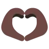 Heart Hands: Dark Skin Tone Emoji 🫶🏿 image - Tossface style