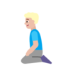 Man Kneeling: Medium-Light Skin Tone Emoji 🧎🏼‍♂️ image - Microsoft Classic 2D style