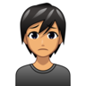 Person Frowning: Medium Skin Tone Emoji 🙍🏽 image - Emojidex style