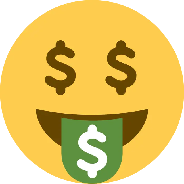 Cara de la boca del dinero