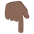 Backhand Index Pointing Down: Dark Skin Tone