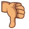 Thumbs Down: Medium Skin Tone Emoji 👎🏽 image - Emojidex style