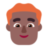 Man: Medium-Dark Skin Tone, Red Hair Emoji 👨🏾‍🦰 image - Microsoft Classic 2D style