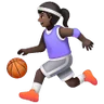 Woman Bouncing Ball: Dark Skin Tone Emoji ⛹🏿‍♀️ image - Samsung style
