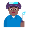 Man Factory Worker: Medium-Dark Skin Tone Emoji 👨🏾‍🏭 image - Microsoft Classic 2D style