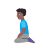 Man Kneeling: Medium-Dark Skin Tone Emoji 🧎🏾‍♂️ image - Microsoft Classic 2D style