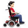Man In Motorized Wheelchair Facing Right: Light Skin Tone Emoji 👨🏻‍🦼‍➡️ image - Apple style