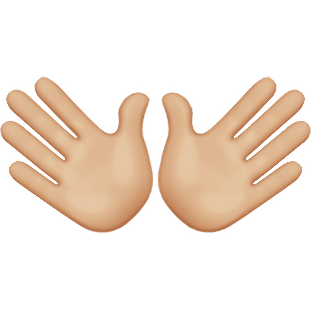 Open Hands: Medium-Light Skin Tone