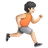 Person Running Facing Right: Light Skin Tone