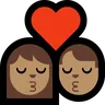 Kiss: Medium Skin Tone Emoji 💏🏽 image - Microsoft Windows 10 Segoe UI Emoji style