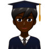Man Student: Dark Skin Tone Emoji 👨🏿‍🎓 image - Emojidex style