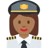 Woman Pilot: Medium-Dark Skin Tone Emoji 👩🏾‍✈️ image - Twitter / X (Twemoji) style