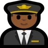 Man Pilot: Medium-Dark Skin Tone Emoji 👨🏾‍✈️ image - Microsoft Windows 10 Segoe UI Emoji style