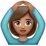 Woman Gesturing Ok: Medium Skin Tone Emoji 🙆🏽‍♀️ image - WhatsApp style