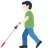 Man With White Cane: Light Skin Tone