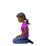 Woman Kneeling: Medium-Dark Skin Tone Emoji 🧎🏾‍♀️ image - Apple style