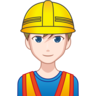 Man Construction Worker: Light Skin Tone Emoji 👷🏻‍♂️ image - Emojidex style