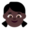 Girl: Dark Skin Tone Emoji 👧🏿 image - Microsoft Classic 2D style