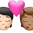 Kiss: Person, Person, Light Skin Tone, Medium Skin Tone