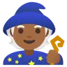 Mage: Medium-Dark Skin Tone Emoji 🧙🏾 image - Google Noto Color style