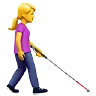 Woman With White Cane Facing Right Emoji 👩‍🦯‍➡️ image - Apple style