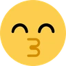 Gülen gözlerle yüz öpüşme Emoji 😙 image - Skype style