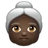 Old Woman: Dark Skin Tone Emoji 👵🏿 image - WhatsApp style