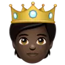 Person With Crown: Dark Skin Tone Emoji 🫅🏿 image - WhatsApp style