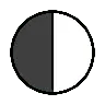 Kreis mit linker Hälfte schwarz ◐ image - OpenMoji style