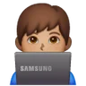 Man Technologist: Medium Skin Tone Emoji 👨🏽‍💻 image - Samsung style