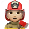 Firefighter: Medium-Light Skin Tone Emoji 🧑🏼‍🚒 image - Apple style