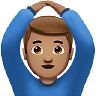 Man Gesturing Ok: Medium Skin Tone Emoji 🙆🏽‍♂️ image - Apple style