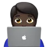 Technologist: Dark Skin Tone Emoji 🧑🏿‍💻 image - Apple style