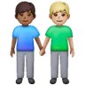 Men Holding Hands: Medium-Dark Skin Tone, Medium-Light Skin Tone Emoji 👨🏾‍🤝‍👨🏼 image - Samsung style